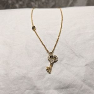 Juicy Couture Vintage Key Necklace in Gold Tone
